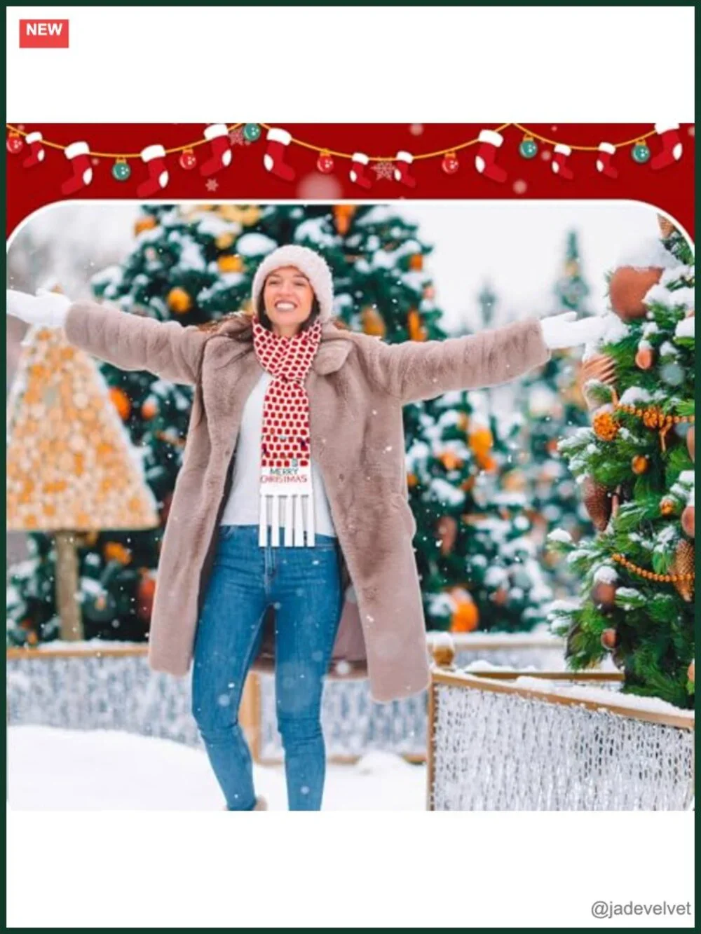 6 Pcs Unisex Soft Knitted Holiday Scarves with Tassels, Winter Wraps Gift Set